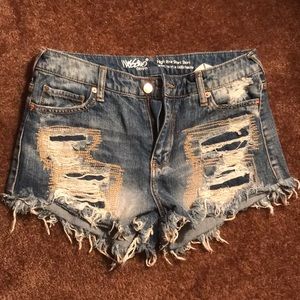 High Rise Distressed Short Denim Shorts